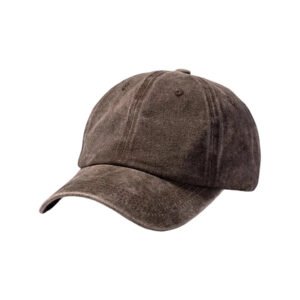 Brown Unisex Washed Cotton Adjustable Baseball Cap