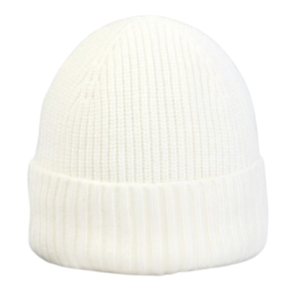 Unisex Ribbed Knit Beanie White For Winter